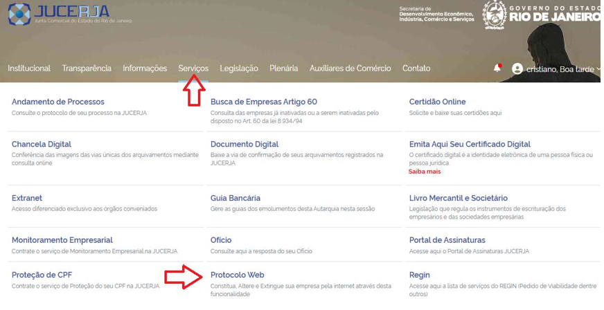 Serviços - Protocolo Web