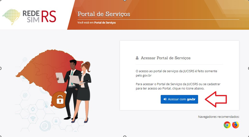 Tela de login com gov.br