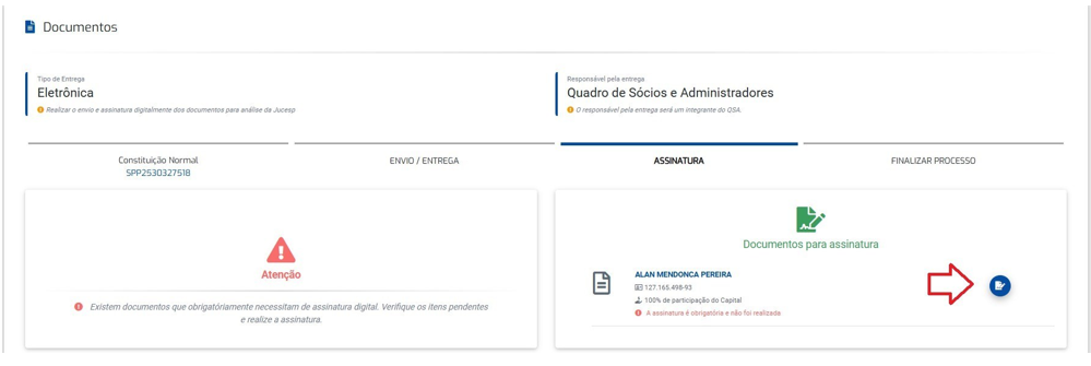 Documentos para assinatura
